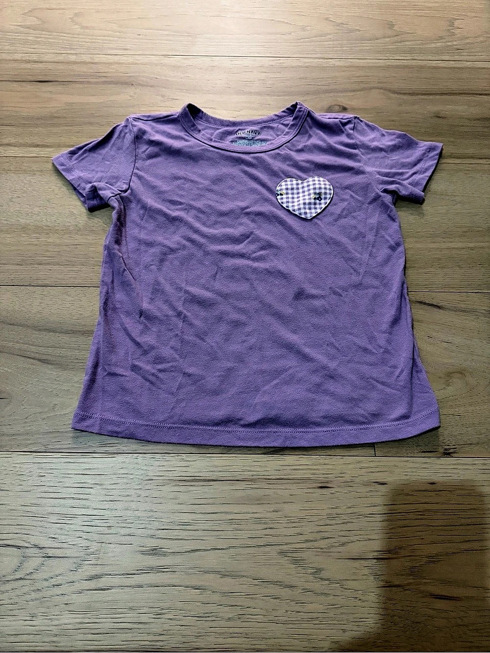 Old Navy Softest Tee Gingham Heart Tee in Purple Size Medium